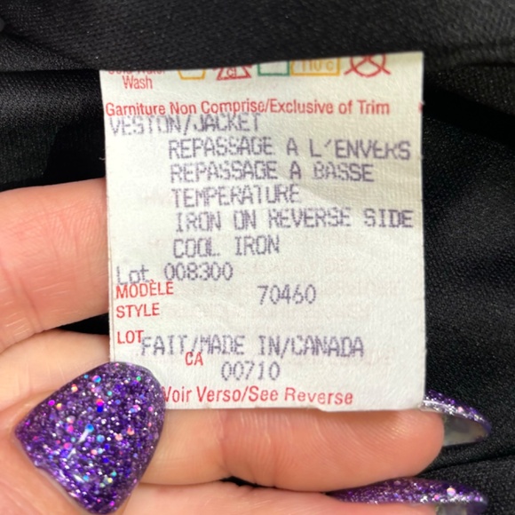 Joseph Ribkoff Blazer Women’s 16 Sequins Lace Pattern Floral Midi Floral Black - Picture 5 of 12